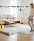 16 Piece Rug Corner Grippers No Slip Rug Pads For Hardwood And Tile Non Slip Carpet Adhesive Tape demonstration in living room
