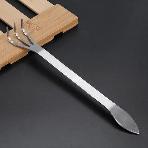 Root Rake For Bonsai And Garden Soil Loosening Three Prong Stainless Steel Tool With Ergonomic Handle For Outdoor Yard Work