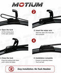 Step-by-step guide for installing Top Notch All Season Windshield Wiper Blades Set Of Two 22 Inch for Cars and Trucks.