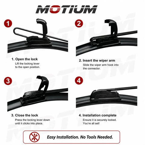 Step-by-step guide for installing Top Notch All Season Windshield Wiper Blades Set Of Two 22 Inch for Cars and Trucks.