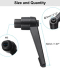 Close-up of black M5 clamping lever from 4 Piece Clamping Lever Adjustable Handles Set With Metric M5 Threads Including 20mm Male And M5 Female.
