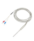 K Type Thermocouple Probe 50mm by 3mm for Temperature Controller with 2M Wire Earth Grounded Sensor 0 to 400 Celsius