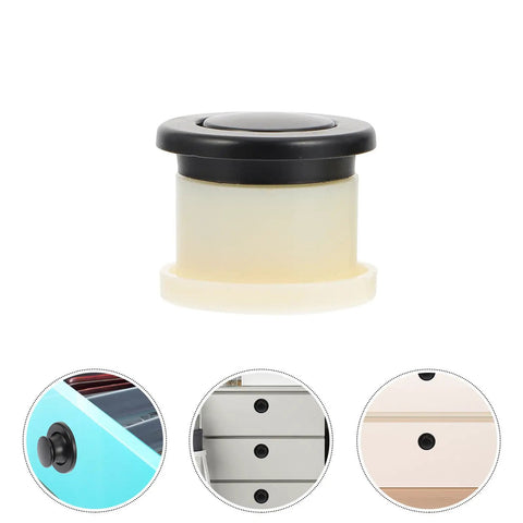 Super Sleek Four Pack Retractable Spring Loaded Cabinet Knobs Concealed Drawer Pulls Hidden Furniture Handles Embedded Zinc Alloy Cabinet Handles smooth glide black knob design