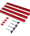 Heavy Duty Aluminum T Slot Track Kit With M8 Slider Blocks, Double Cut Profile Red T Track 400mm, Pre Drilled Mounting Holes