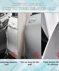 Heavy Duty Car Door Edge Guards For Tesla Cybertruck 2024 To 2026 showing damaged doors from tight parking scenarios.