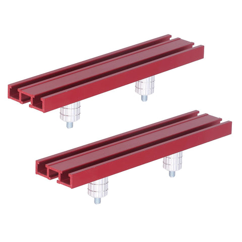 Planing Stop Bench Clamp Kit for Your Workbench, Aluminum Alloy Quick Set, Rock Solid Fixing, view of red rails and screws