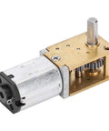Mini Metal Gear Motor 12V N20 DC Gear Motor 27RPM High Torque Geared Micro Motor with CW CCW Rotation, side view.