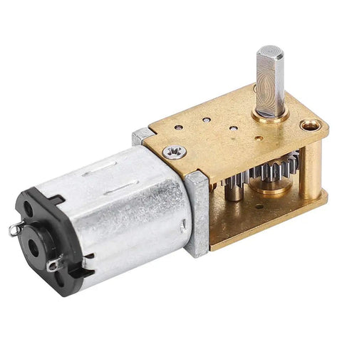 Mini Metal Gear Motor 12V N20 DC Gear Motor 27RPM High Torque Geared Micro Motor with CW CCW Rotation, side view.