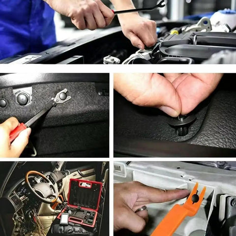 Heavy Duty 1450 Piece Bumper Clips Kit for Benz EQS V297 2021 2027, Tough Plastic and Metal Retainers for Quick Door Panel Removal, Durable Upholstery Clips for Trim, Splash Shield and Auto Body Repair Projects. Car trim removal tools used on panels, engine bay, and upholstery clips.