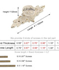 European Style Rose Cabinet Knob Set With Backplates 102mm showing measurements and included screws details