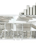 Assorted Beefy Heavy Duty Stainless Steel Dowel Pin Set in transparent case, ideal for shelves and closets, strong load-bearing.