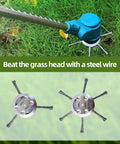 Heavy Duty Steel Wire Trimmer Head For 5mm Aperture Universal Replacement With 6 Blades Beast Brush Cutter For Garden And Lawn