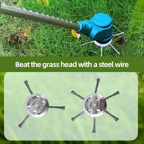 Heavy Duty Steel Wire Trimmer Head For 5mm Aperture Universal Replacement With 6 Blades Beast Brush Cutter For Garden And Lawn