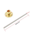 Beefy Heavy Duty Lead Screw And Nut Kit For 3D Printer And CNC Machines Z Axis 200mm Long 8mm Diameter TR8x8 Acme Thread Brass Nut