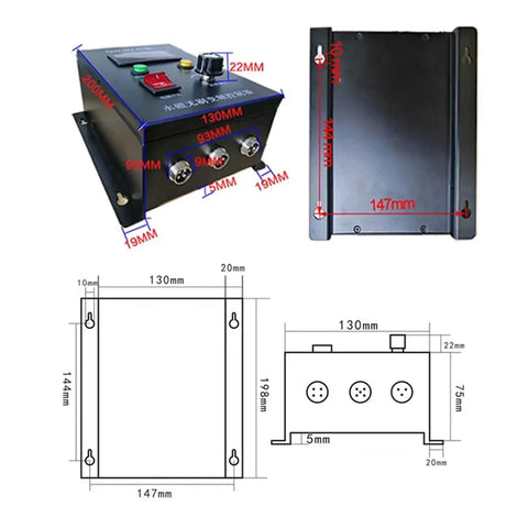 Low Speed Permanent Magnet Brushless Motor Kit With Reducer And Driver, 220V 300W, Positive Reversing Control Box Dimensions