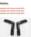 RLB-HILON front bumper bracket pair, black plastic, fits Toyota Corolla 2014–2016, driver and passenger sides