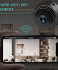 Mini Hidden Camera 1080P HD WiFi Security Cam For Baby And Pet Monitoring with smartphone app, indoor living room.