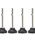 Adjustable M8 Leveling Feet With Nonslip Round Base For Machinery And Office Furniture Heavy Duty Stabilizers 4 Pack Black