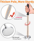 Hand holding 35 Lb Magnetic Pickup Tool Telescoping Wand With Upgraded Pole, black handle, heavy duty stainless steel