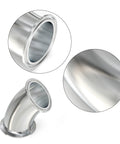 TAISHER 2PCS 304 stainless steel 45° sanitary elbow with 2 in tri-clamp ferrule flange and 4 silicone gaskets