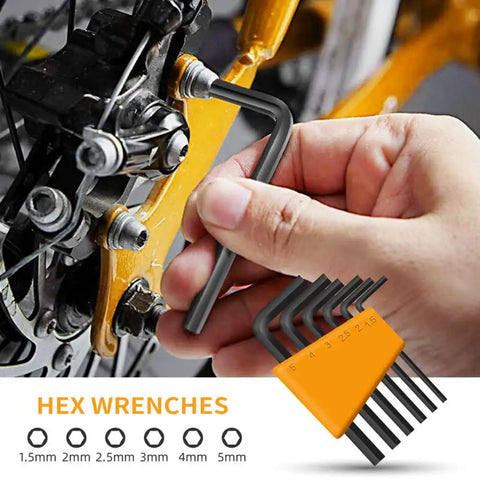 Using hex wrench from 24 Piece DIY Tool Kit For Women Handy Starter Set Portable Mini Tool Box For Home And Office Maintenance And Repair Durable Chrome Vanadium Tools In Yellow.