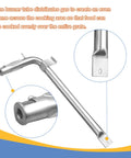 Close-up of a Two Pack Stainless Steel Oven Burner Tube Gas Replacement For Viking Range 17 Inch showing details and attachment ends.