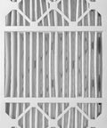 Replacement MERV 8 Air Filters 16x25x5 for Honeywell Lennox Systems, pleated design, white frame, close-up view