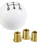 Dope Ball Shift Knob 5 Speed Round Gear Stick Shifter Knob For Most Manual And Automatic Cars White Finish with adapters