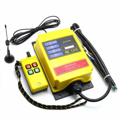 Heavy Duty Industrial Remote Control Switch For Mud Pumps With 1 Transmitter And 1 Receiver, 36VAC, 500m Range, Start Stop, Rugged Wireless Control System, yellow receiver and handheld transmitter