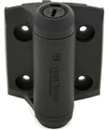 TruClose Narrow Spring Hinges 2-Pack Self-Closing Gate Hardware In Black Polymer For Metal Outdoor Gates Close-up View