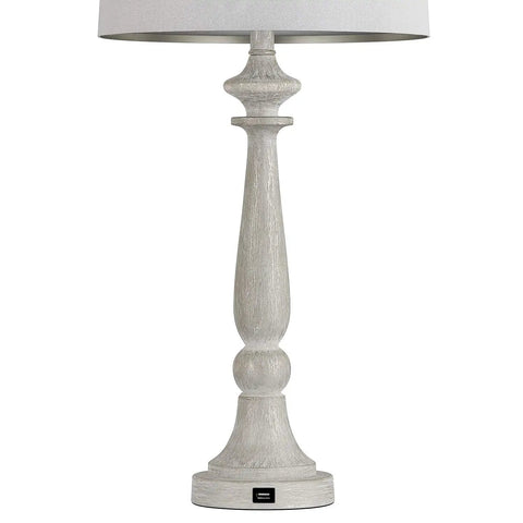 27.75 Inch USB Table Lamps Set of 2 With Built In Charging Ports, Vintage Resin Nightstand Lamps for Bedroom and Living Room