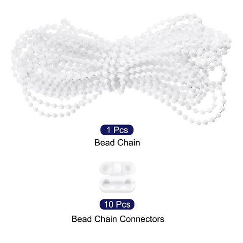 Sweet Swap Roller Blind Bead Chain Cord Set Featuring 10 Meters Of Cuttable White Pull Chain And Tough POM Connectors For A Zero Fuss Window Treatment Upgrade That Hits Different, includes white bead chain and connectors.