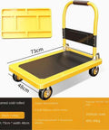 Beefy Workhorse Heavy Duty Platform Truck Hand Push Cart For Material Handling With Quiet Durable Wheels 360 Degree Swivel Back Wheels And Easy Maneuverability For Wide Use, 73x48cm