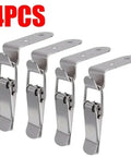 4 Pack 90 Degree Box Closure Locks With Duck Mouth Buckle Hooks Spring Loaded Draw Toggle Hasps Clamp For Cabinet Doors