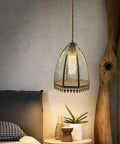 Glass Lampshade Hanging Light Fixture With Adjustable Cord For Living Room Or Dining, Modern Glass Pendant Lights With Brass Accents