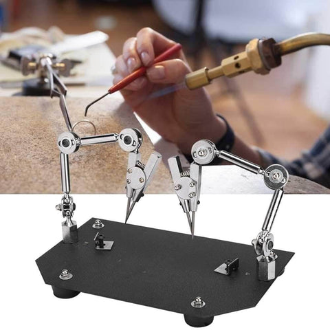 Pro Grade Sturdy Welding Table Clamp With 360 Degree Adjustable Arms, Third Hand Tool For Soldering And Repairing in use