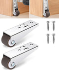 Heavy Duty Sliding Door Bottom Wheels With Thick Rubber Casters And Steel Core, featuring installation with screws.