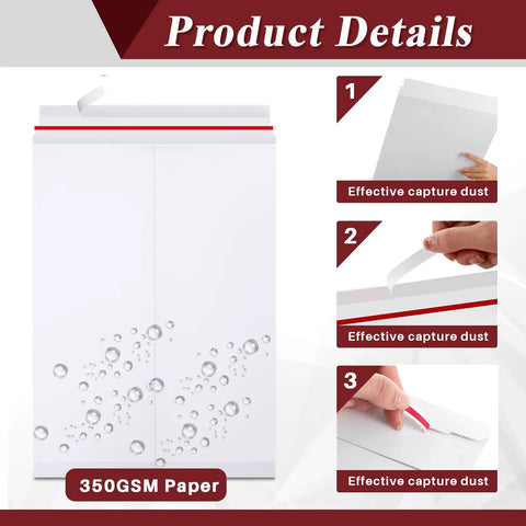 350GSM paper details of 50 Pack Bulk Large Rigid Mailers 13 x 17.75 Inch Self Seal Cardboard Envelopes Stay Flat White Kraft