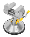 360 Degree Rotating Table Vise With Suction Cup Base For Jewelry Repair And DIY Bench Work Compact Lightweight Portable Clamp For Stable Hold And Easy Angles On Any Surface, silver metal