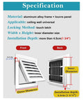 Dead Simple No Hassle Removable Air Grille Access Panel 30 By 34 Inch Drywall Hatch with louvered door specifications image.