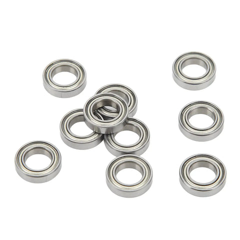 High Performance Steel Shielded RC Ball Bearings Kit For One Tenth And One Eighth Remote Control Cars Ten Pieces Silver