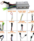 EZ Install Top Shelf 24V 36V 48V Brushless Motor Controller For Electric Bike Hub Motor With Hall Sensor Support 250W 350W Straight Plug Drive Upgrade wiring connections and labels