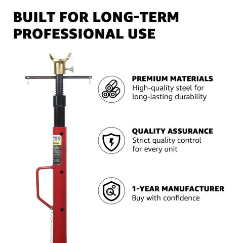 Heavy Duty 1.5 Ton Underhoist Support Stand With Patent Twist Lock Handle For Auto Repair, showcasing premium steel construction for durability.