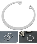 Five Piece Stainless Steel Retaining Clips Internal Snap Rings Assortment Kit With C Shaped Elastic Design in silver