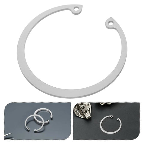 Five Piece Stainless Steel Retaining Clips Internal Snap Rings Assortment Kit With C Shaped Elastic Design in silver