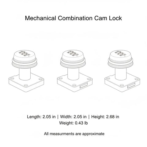 Cam Lock For Drawers And Cabinets With 3 Digit Combination Gold Zinc Alloy Security Lock No Key Hassle For Home Office