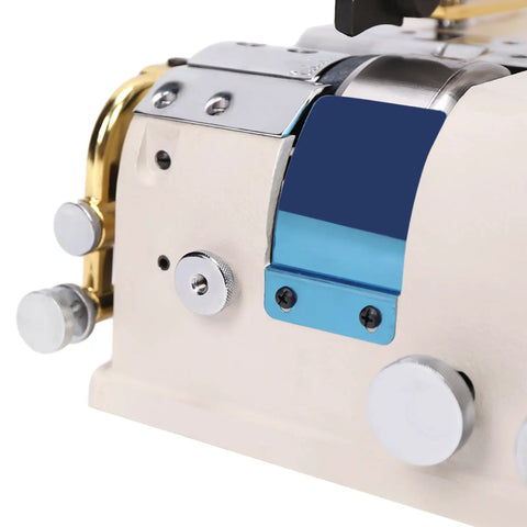 Close-up of Leather Skiving Machine 1200RPM Electric Heavy Duty Cast Iron Thinning Tool for Leather Felt and Plastics Industrial Peeler