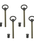Four Pack M8 x 105mm Antique Brass Swivel Mirror Screws For Cabinets And Furniture, Zinc Alloy, Rust Proof And High Load Bearing, Tough As Nails, Smooth Quiet Operation, Easy Install, Durable Replacement Hardware four-piece set with plugs