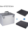 Beefy Heavy Duty Portable Aluminum Tool Chest With Removable Foam Organizer, Rugged Metal Tool Box, size 43x32x33.5 cm