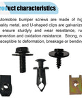 100 Piece Automotive Screws And Bolts Kit showing various clips, screws, and fasteners designed for car body repair and engine under cover.